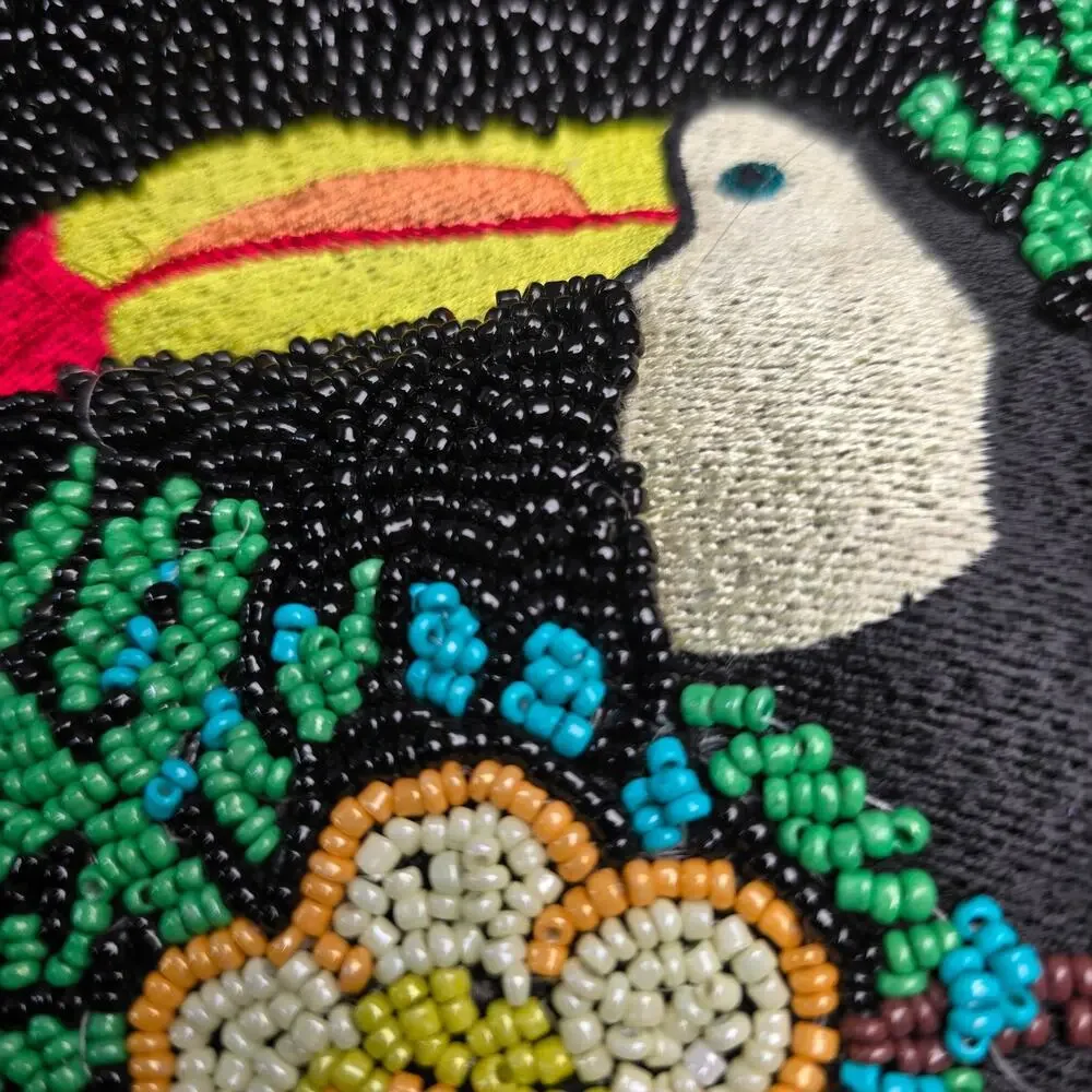 NWT Lulu Beaded Toucan Tropical Bag.
